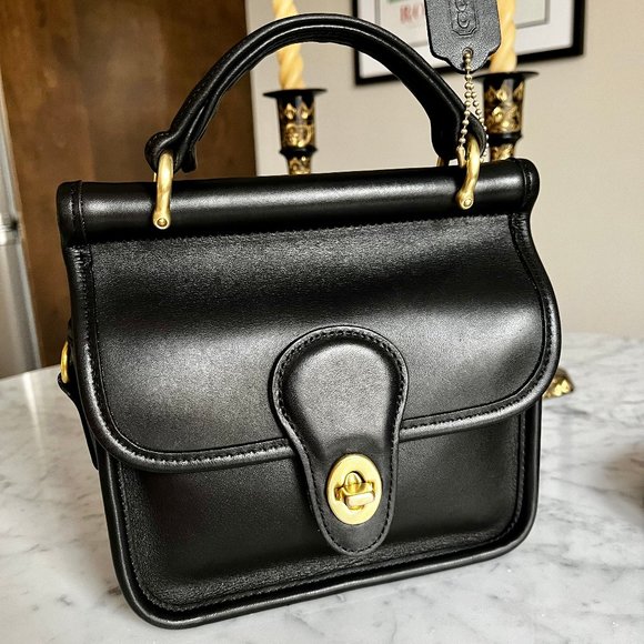 *RARE* Vintage Coach Black Winnie Bag 9023 Made in USA - Picture 2 of 16